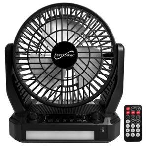 New Solar Rechargeable Bluetooth Radio + 3-Speed Cooling Fan + 3-Level LED Light